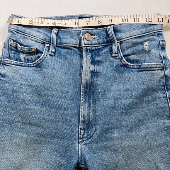 Mother Denim High Waisted Rider Ankle Fray Jeans in Fish Out of Water Size 27 - Picture 10 of 14